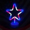 Summer Star Neon Lights – Red, White, and Blue LED Star Sign with Holder Base, USB or Battery Powered Table Light for Bedroom, Home Decor, and Summer Gatherings